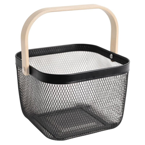 Metal Mesh Harvest Basket,with Handle Multi-Functional Storage Organizer for Gathering Vegetables,Fruits,Kitchen,Garden 1