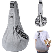 Sac de transport pour chien - Portable - Tissu épais et doux - Jusqu'à 10 kg - Gris