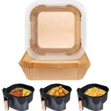 Papier Cuisson Air Fryer, Qualité Alimentaire Air Fryer Accessoires-100 Feuilles 20 x5 cm pour Plat Air Fryer 4-6L