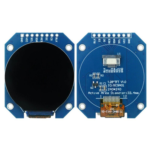 Módulo LCD TFT SPI de 1,28 Polegadas com 8 Pinos, Placa Adaptadora de Circuito Impresso (PCB) GC9A01