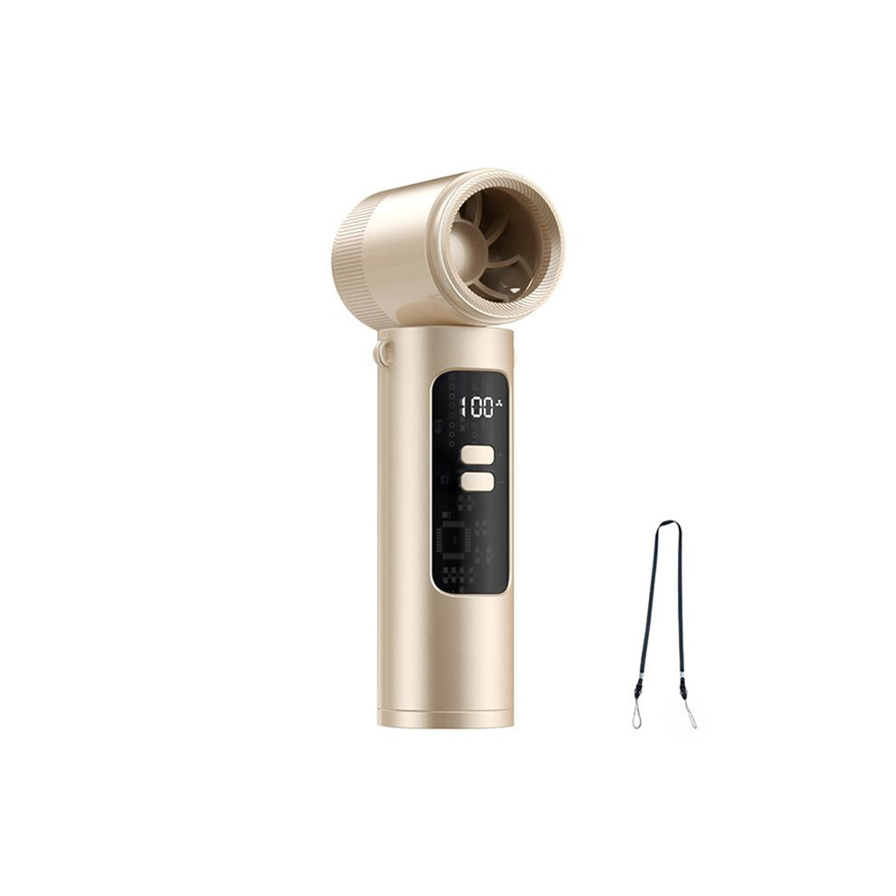 High-Speed Handheld Fan Portable Rechargeable Bladeless Turbine Neck Fan For Home Indoor Outdoor Travel Camping C Gold 4714078923517