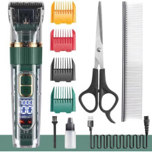 Professionelle, geräuscharme IPX7 wasserdichte Hundeschermaschine für langes, dichtes Fell, Grün