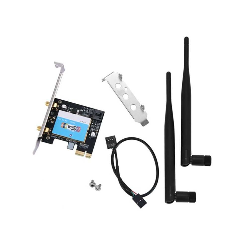 Dual Band Wireless Pci-Ex1 Wifi Card 433Mbps 802.11A/B/G/N/Ac 2.4/5G Bt 4.0 For Realtek Rtl8821ae For Desktop 6034264395606