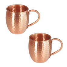 Copper Cocktail Mugs Set of Hammered Copper Cups for Cocktails, Ginger Beer Drinks, Whiskey and Bar Accessories