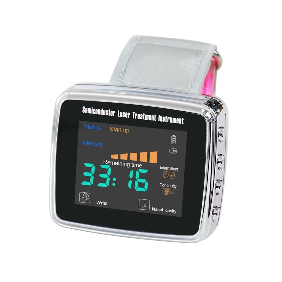 650nm Laser 15 Holes Physiotherapy Wrist Watch for Hypertension High Cholesterol Rhinitis Sinusitis Treatment Device