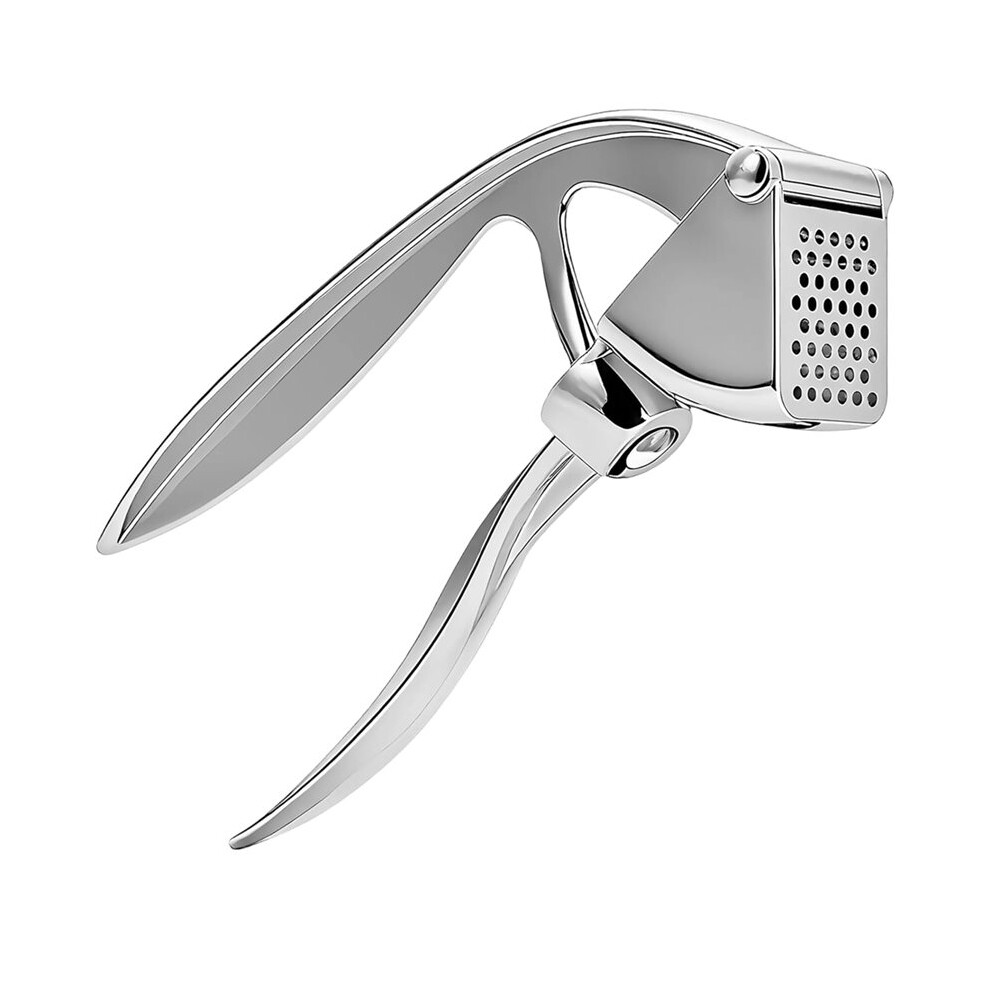 Garlic Press - Rustproof, Dishwasher Safe, Heavy-Duty Metal Mincer With Ergonomic Handle, Easy To Clean (Silver) 6033546717075