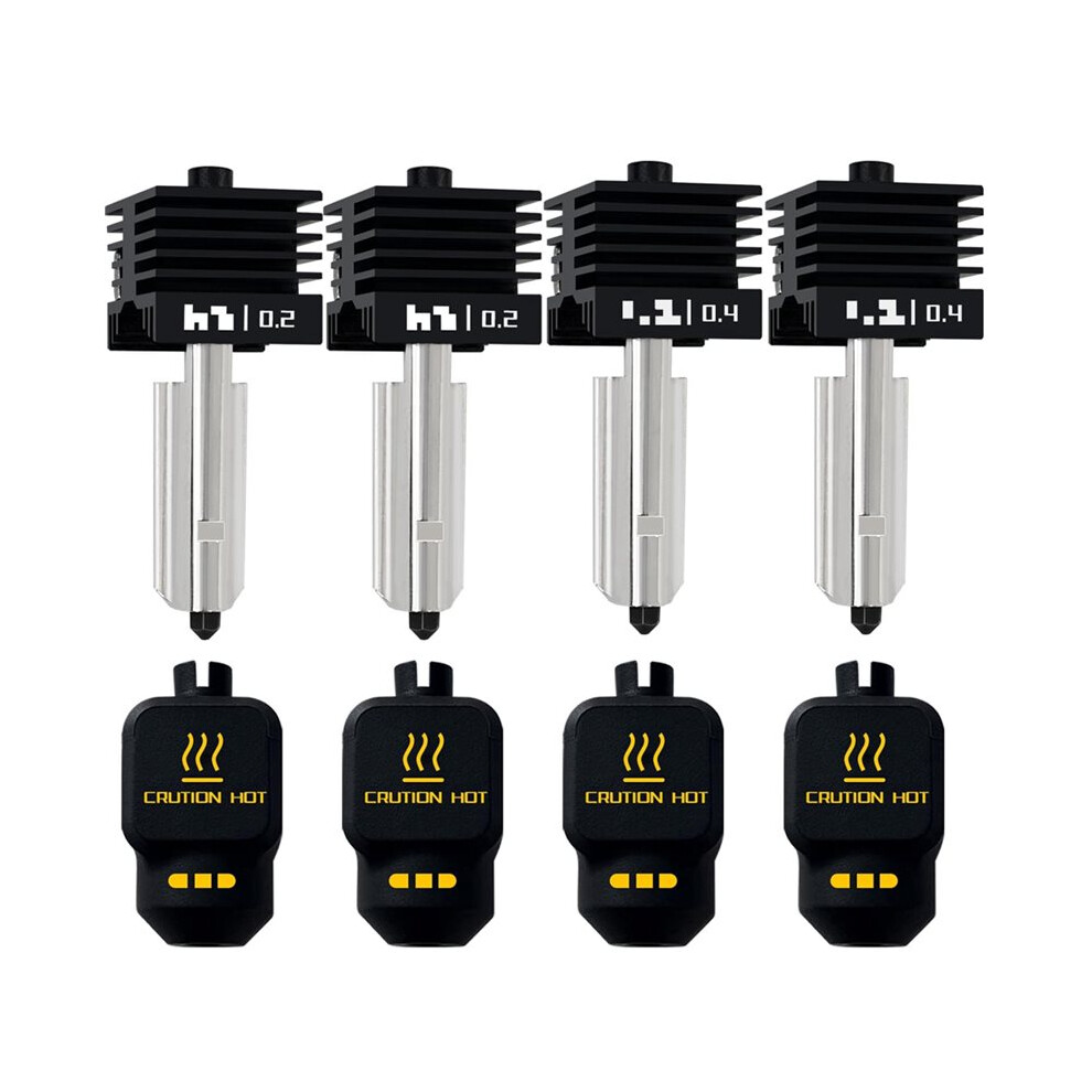 4Pack 0.2/0.4Mm Hotend For Bambu P2s/H2s/H2d/A1/A1 Combo Nozzle Print Hot End Kit Hardened Steel Nozzle Hotend 6032785936261