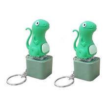 2PCS Lizard Keychain, Keyboard Clicker Stress Reliever Fidget Toys, Rechargeable Keychain with Sound Colorful Lights