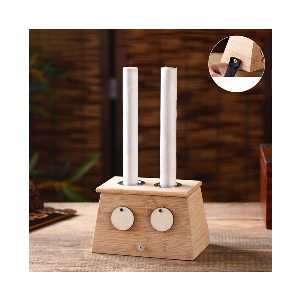 Moxibustion Box for Home Use - Dual Hole Moxa Stick Burner Moxa Roll Holder for Enhanced Immunity and Relaxation