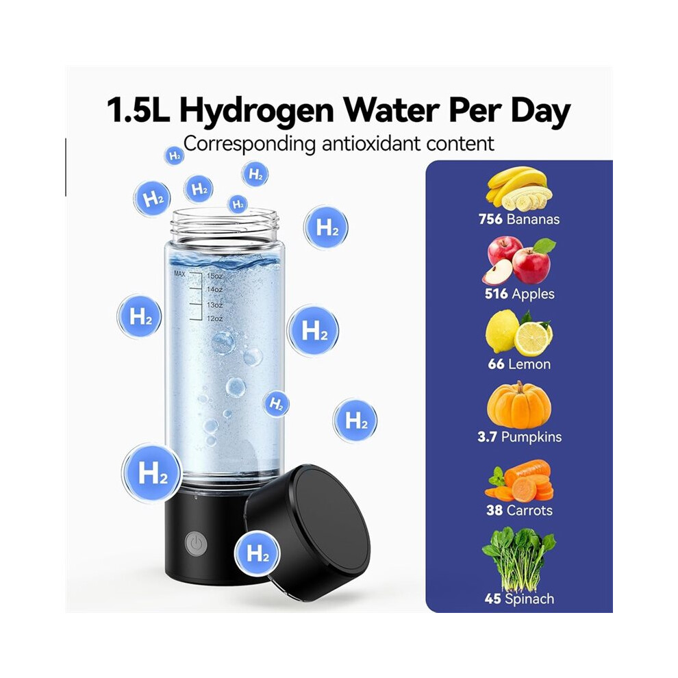 Hydrogen Water Bottle SPE PEM Hydrogen Water Generator, 420ml Portable  Water Machine Hydrogen Water Maker
