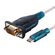 USB Type-C to DB9 RS232 Male Serial Adapter Cable with TX RX LED Indicator Full Pinout for FTDI Chip 1.5mtr