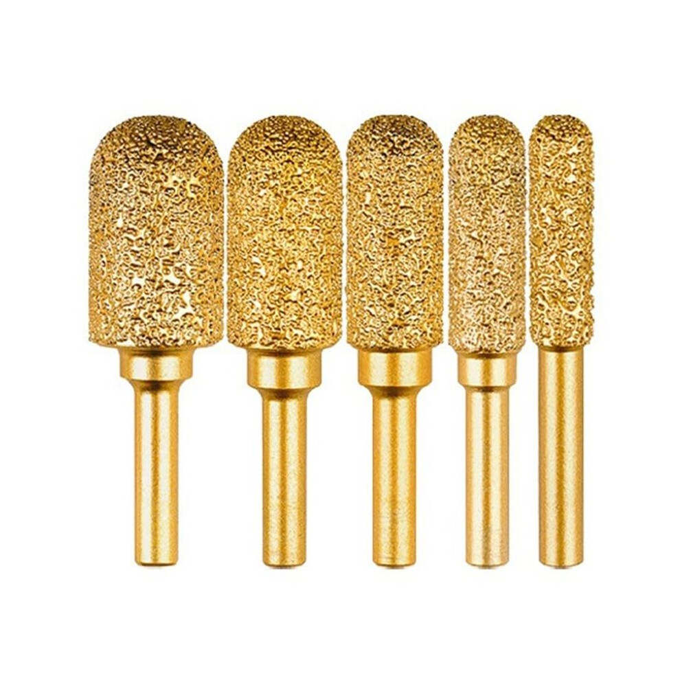5Pcs Emery Rotary Burr Grinding Heads With 6Mm Round Shaft For Metal Engraving, Polishing, And Grinding Hard Surfaces 6032785987959