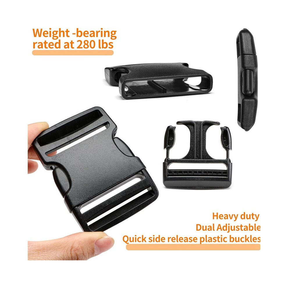 2" Heavy-Duty Buckle & Straps Set,6-Pack Side Release Buckles,6 Yards Nylon Webbing,12 Tri-Glide Clips 4714120311989