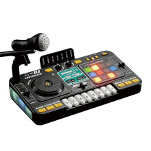 Kids DJ Mixer Controller Electronic Table Musical Toy with LED Lights Sound Effect Microphone Piano DJ Board Gift Toys