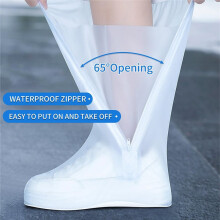 Outdoor Waterproof Rain Shoe Cover Non-Slip Rainproof Boot Covers with Zipper Rain Mud Snow Shoe Protector Covers 3XL