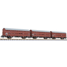 Liliput L260140 3-unit livestock wagon type Vlmms 63 no platform DB Ep.III N Gauge