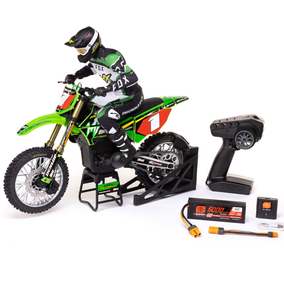 Losi Promoto-Mx Motorcycle Pro 1:4 Rtr Rc Bike W/Battery & Charger 6000T2 Green