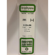 Evergreen 285 - 0.156"/4.0mm Polystyrene H-Columns 14"/35cm 3 pcs