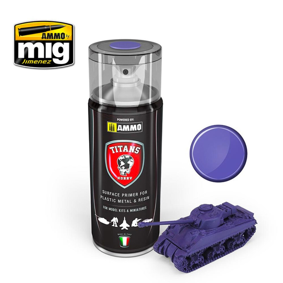 Ammo By Mig Titans Hobby 107 Magic Purple Matt Primer 400Ml Model Spray Paint 7426842918915