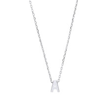 Jewelco London Ladies Sterling Silver Letter A Initial Pendant Necklace 18 inch - GIN4A