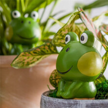 4 Pièces Grenouille de Dessin Animé Piquets D'Arrosage Automatique en Argile Dispositif Goutteur de Plantes en Terre Cuite en Pot pour Jardin