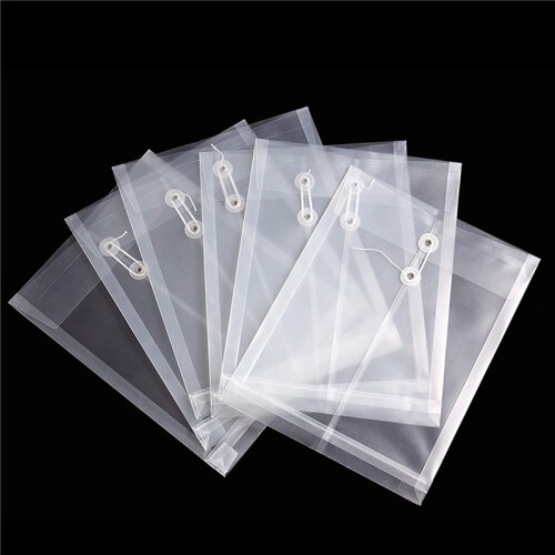48 Pack Clear Plastic Envelopes  Envelopes Expandable Files Document Folders with Button & String Tie Closure A4 2