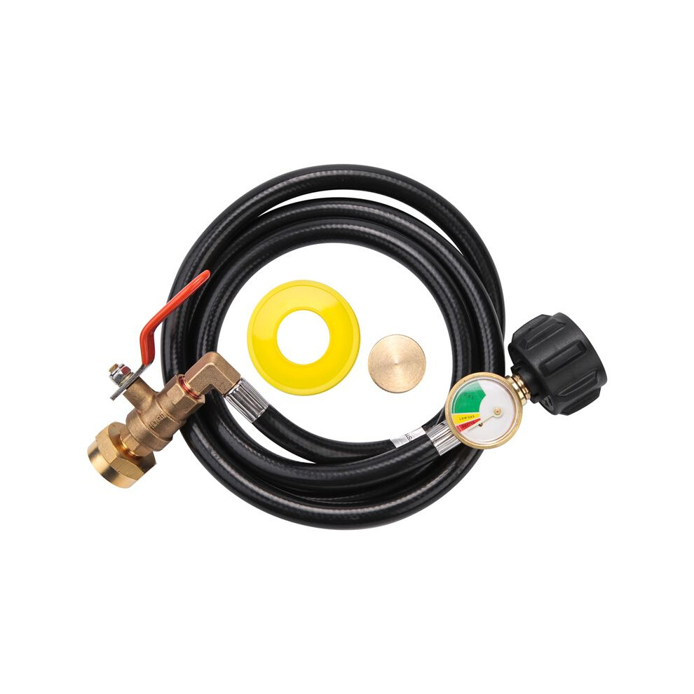 Propane Refill Adapter Hose Propane Extension Refill Hose With Gauge And /Off Control Valve For 1Lb Propane Gastank 4714053019204
