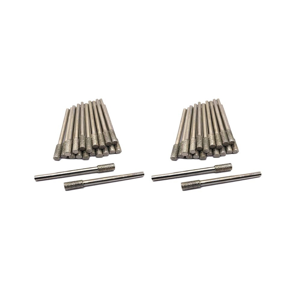 40 Pcs Diamond Grinding Bits 4Mm Cylinder Grinding Bit Rotary Diamond Burr Set For Most Rotary Tool Bit Grinder 4714164496338