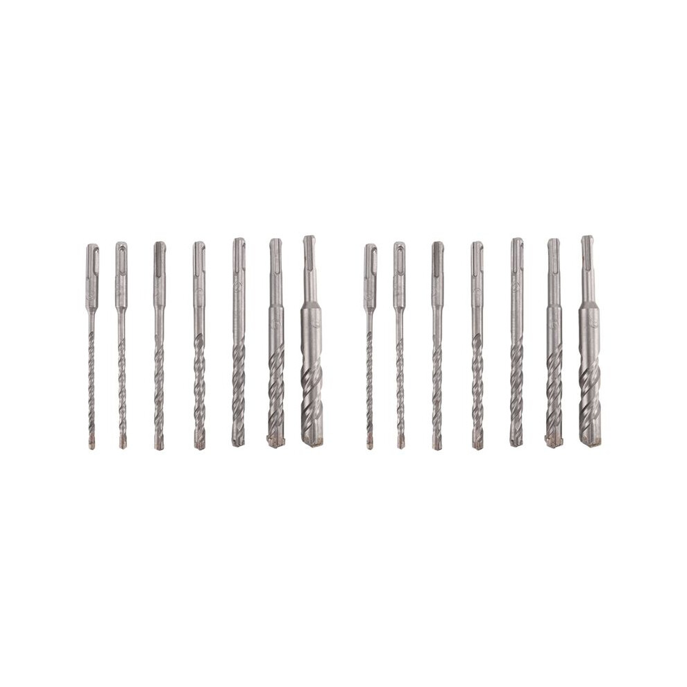 14 Pcs Sds Hammer Drill Bit Set, (4-Flute) For Concrete Brick Block Stone Masonry And Granite 6032562103664