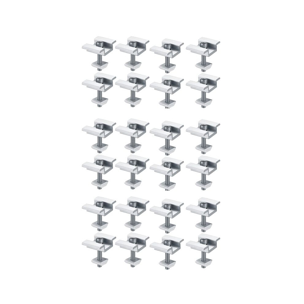24Pack Solar Panel Mounting Brackets, Solar Panel End Clamps, Centre Clamps, For Pv Solar Panel Solar Module 30Mm 6031866485728