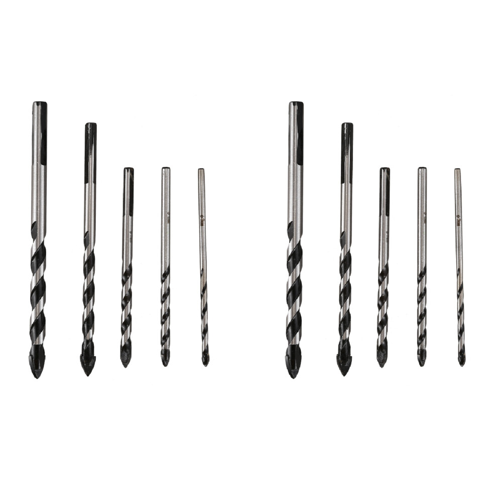 10 Pieces Multi-Material Tungsten Carbide Drill Bit Set For Porcelain Ceramic Tile,Concrete,Brick (3Mm 4Mm 5Mm 6Mm 8Mm) 6033725930318