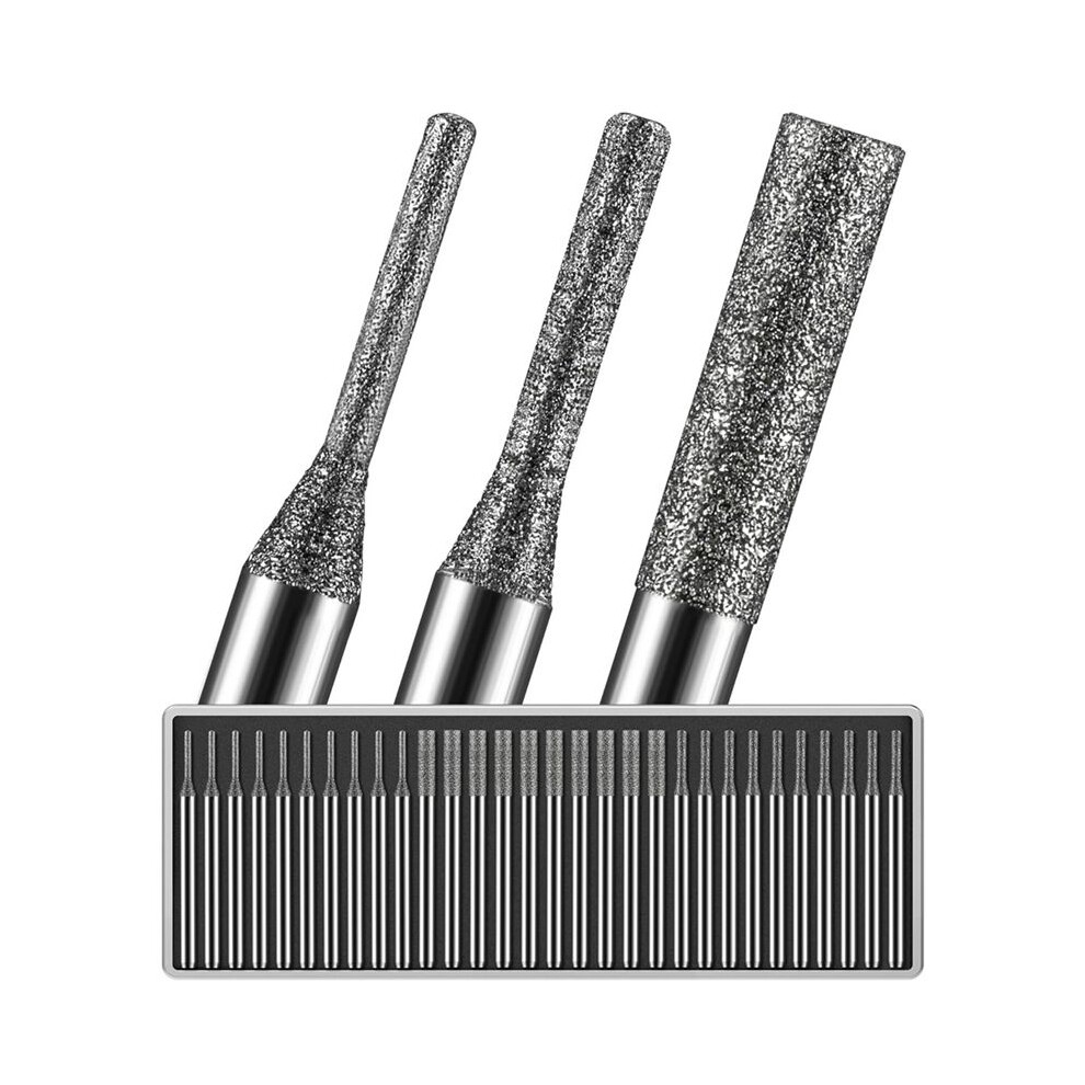 30Pcs Diamond Drilling Bits Ã1Mm/2Mm/3Mm 10 Each 1/8" Shank Compatible With Rotary Tools For Sea Glass Beach Stone 4711601219673