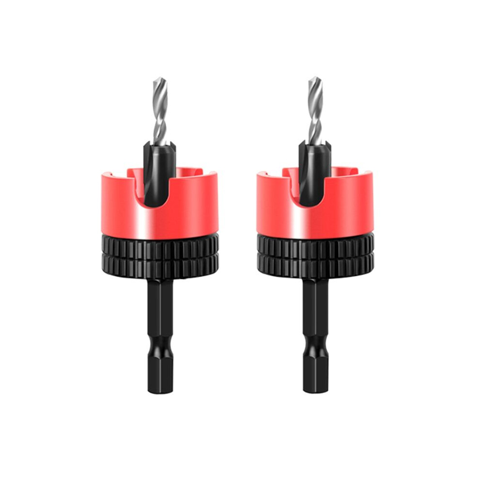 2Pc Woodworking Limit Countersink Drill Non Slip Hexagonal Shank With Bearing Adjustable Step Drill Screw Opener 6033533208500