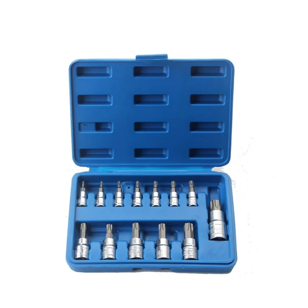 13Pcs Hexagon Socket Screwdriver Socket Screwdriver Bit Pressure Bit Adapter Plumblossom Bits Set For Automobiles 6033640739621