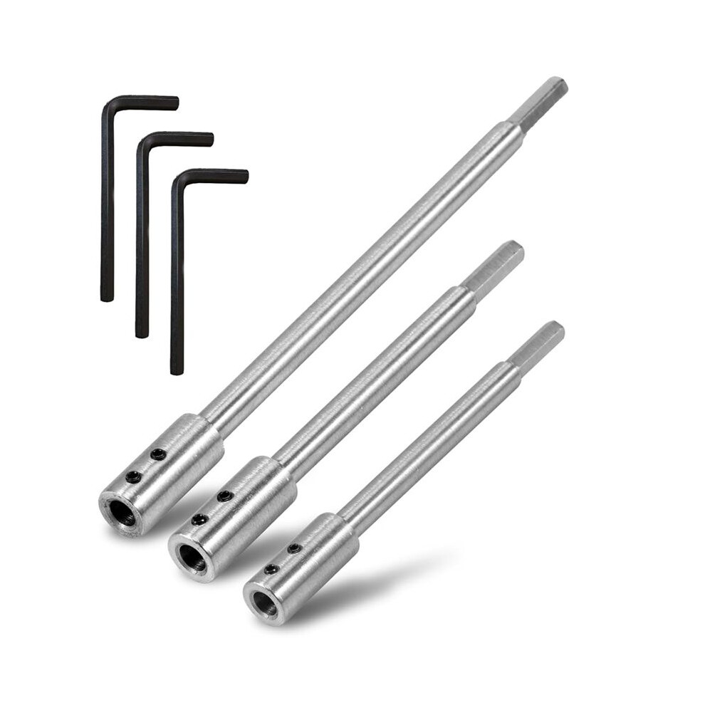 Forstner Bit Extension For 3/8Inch Round Shank, High-Carbon Steel Wood Spade Drill Bit Extender 3Pcs 6031068282521