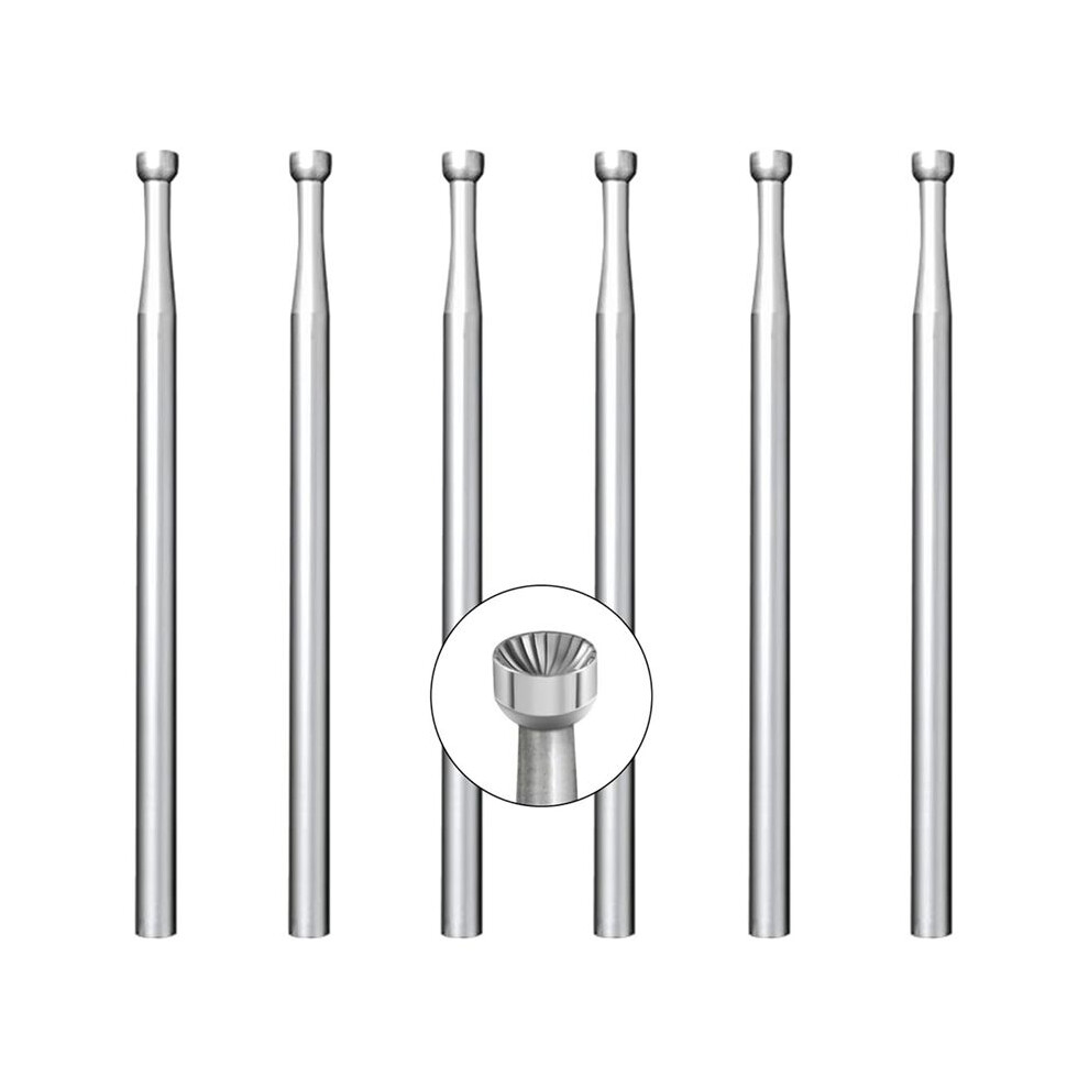 6 Pcs 2.3Mm Round Cup Burr - 3/32Inch Shank Wire Rounder Bits Jewelry Burs For Lapidary Making 6033968506011