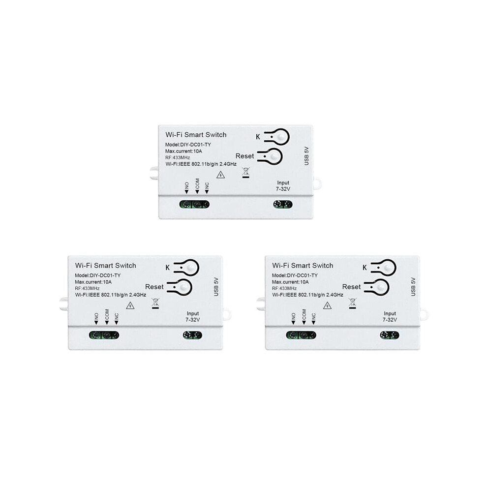 3X Tuya Wifi Diy Timer 1Ch 7-32V Usb 5V 2.4G Wifi Smartlife Home Automation Module For Alexa Iftt 6032093447473