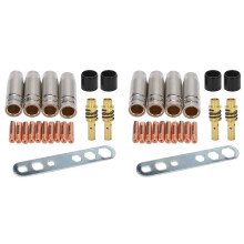 38Pcs Welding Torch Nozzle Part Kit Conical Nozzle Sleeve Rod Tool Set for Binzel 15Ak Accessories