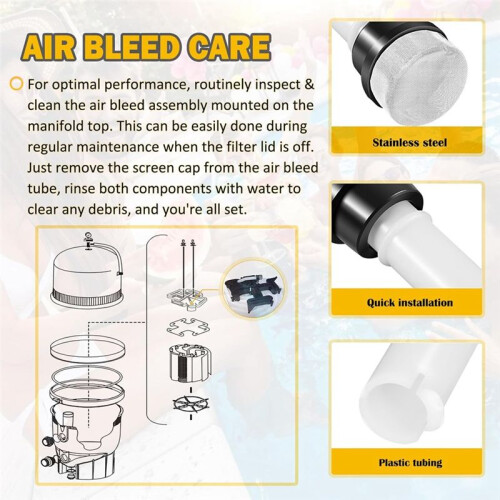 190092 Internal Air Bleeds Assembly for FNS  Pool and Spa D.E. Filter Replacement Vertical Grid Filter 2
