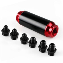 50MM 100 Aluminum Fuel Filter High Flow with AN6 AN8 AN10 Fitting Adapters, Mounting Bracket, Wrench