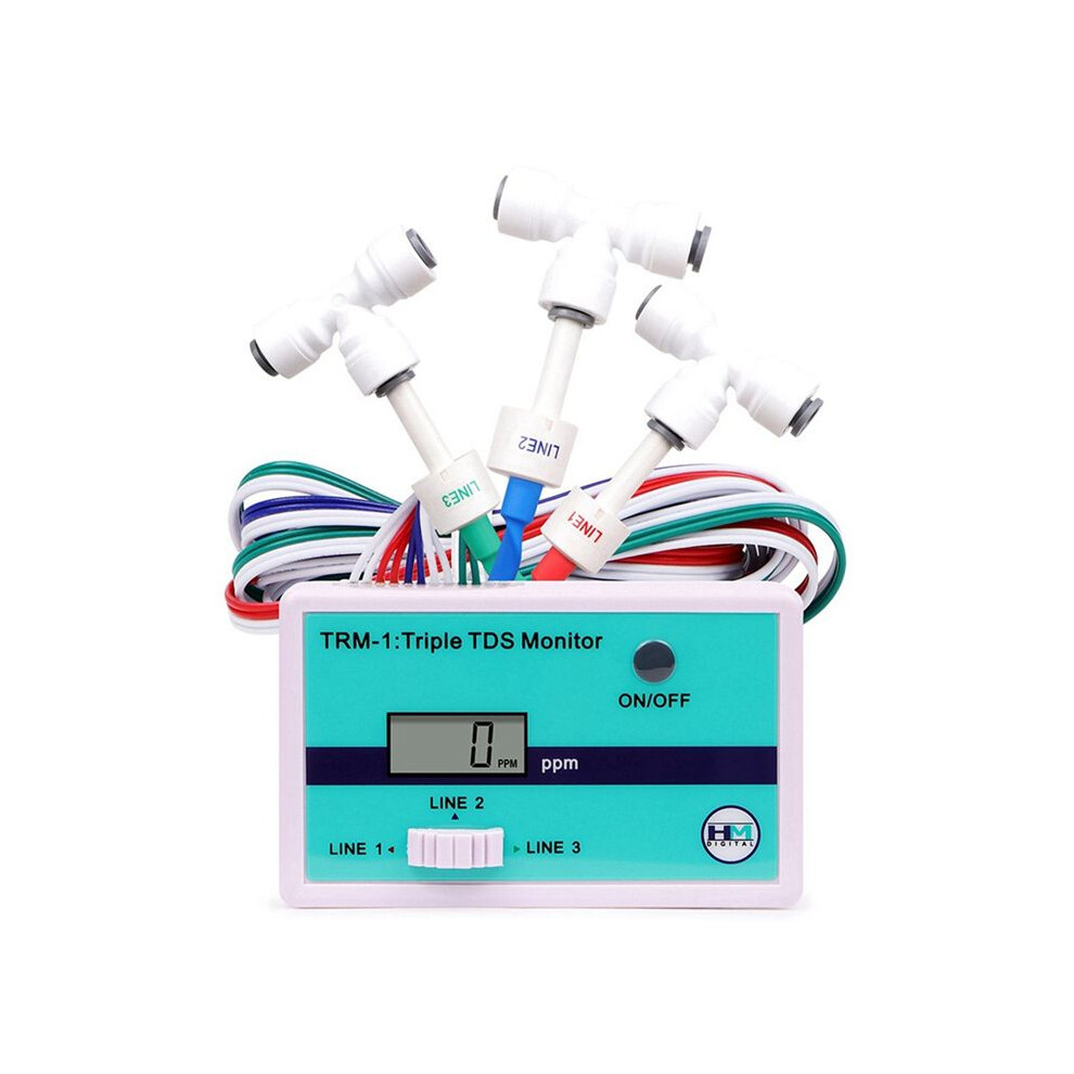 Hm Digital Trm1 Triple Tds Meter Online Tds Water Quality Tester 0-9990Ppm Lcd Display Water Quality Purity Tester Ph Meter 6032093455270