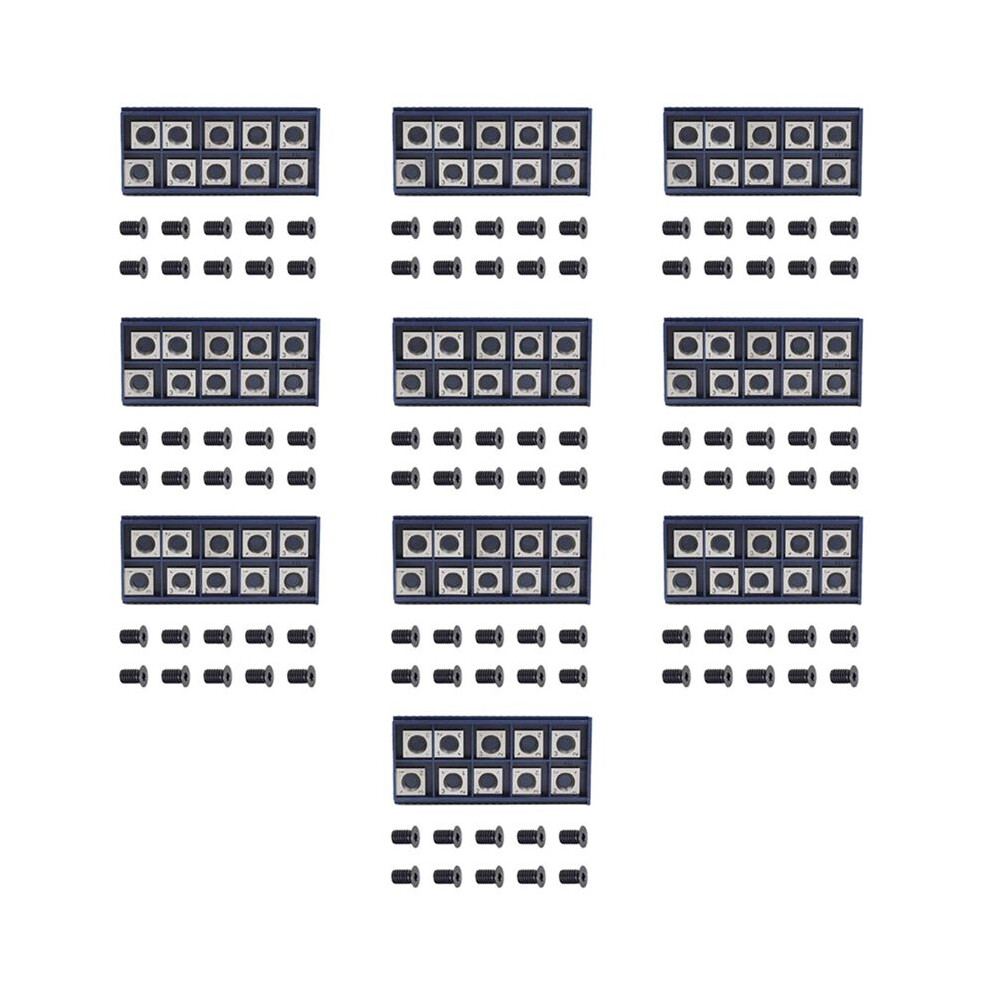100Pcs 14Mm Square Straight Carbide Cutter Insert With 100Pcs M610mm Screws For Wood Working Spiral 4712330974802