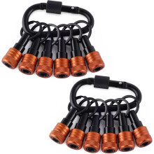 Bit Holder Key Chain with Carabiner 2 Sets, 1/4Inch Socket Hex Shank Bit Holders Keychain for Impact Drills Nut Driver