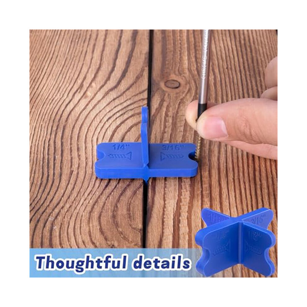 8 Pcs Deck Spacer Tool,4 Thicknesses Deck Board Spacers(1/16In, 1/8In, 3/16In, 1/4In), Deck Spacers Assorted 4713241337526