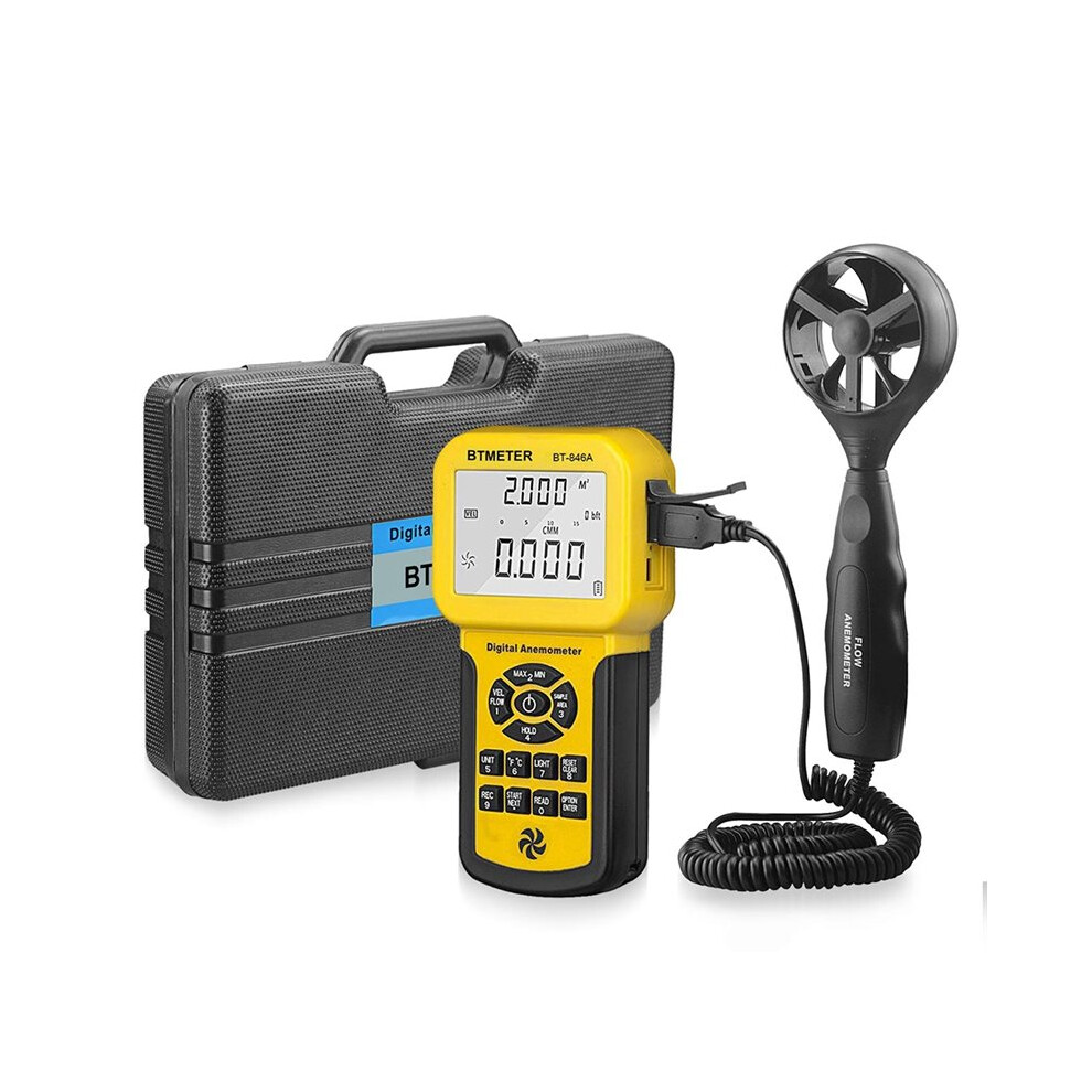Btmeter Bt-846A Pro Hvac Anemometer Measures Wind Speed Flow Temperature Cfm Air Flow Velocity Meter With Backlight Max Min Avg 6031947269346