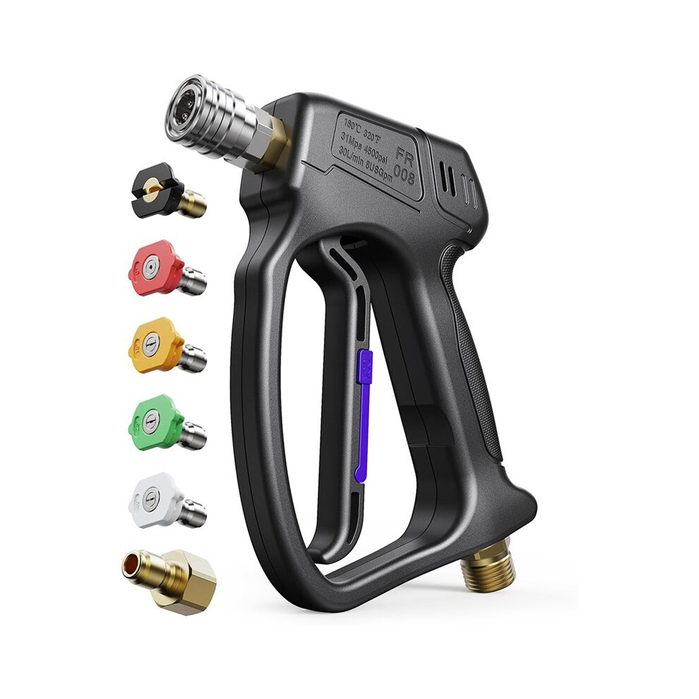 Short Pressure Washer Gun, High Pressure Washer Gun 4500 Psi M22-14Mm & 3/8" Connect Car Washing Gun Car Detailing Kit 6032318067929