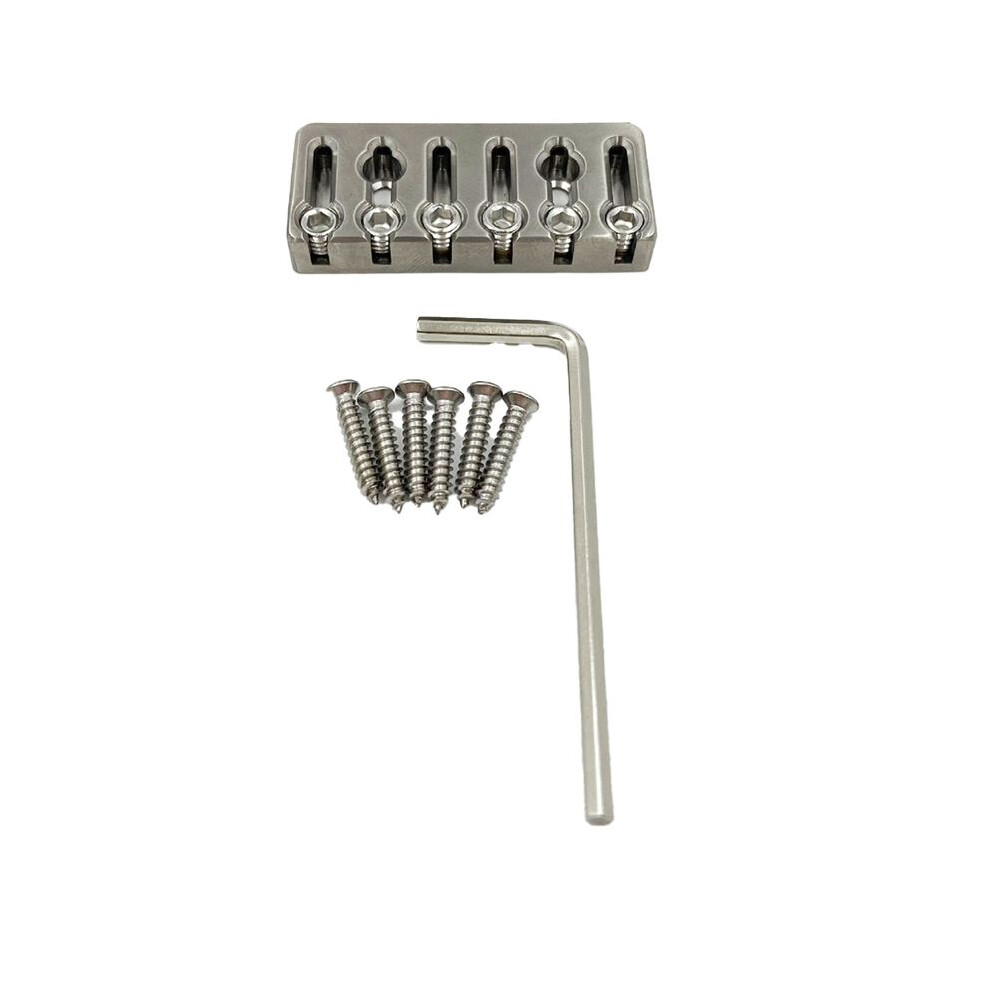 6 String Headless Guitar Bridge String Lock For 6 String Headless Electric Guitar Silver 4711580831668