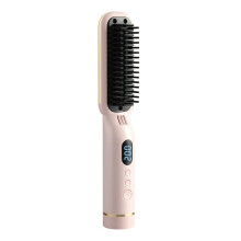 Wireless Wet & Dry Hair Straightening Comb Anti-Hot Temperature Controlled Hair Care & Styling Comb Portable Hair Comb,C