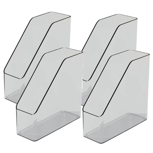 4PCS File Folder Storage Organizer Bin Hold Notebooks, Binders, Envelopes, Magazines for Home Office, Work Desktops