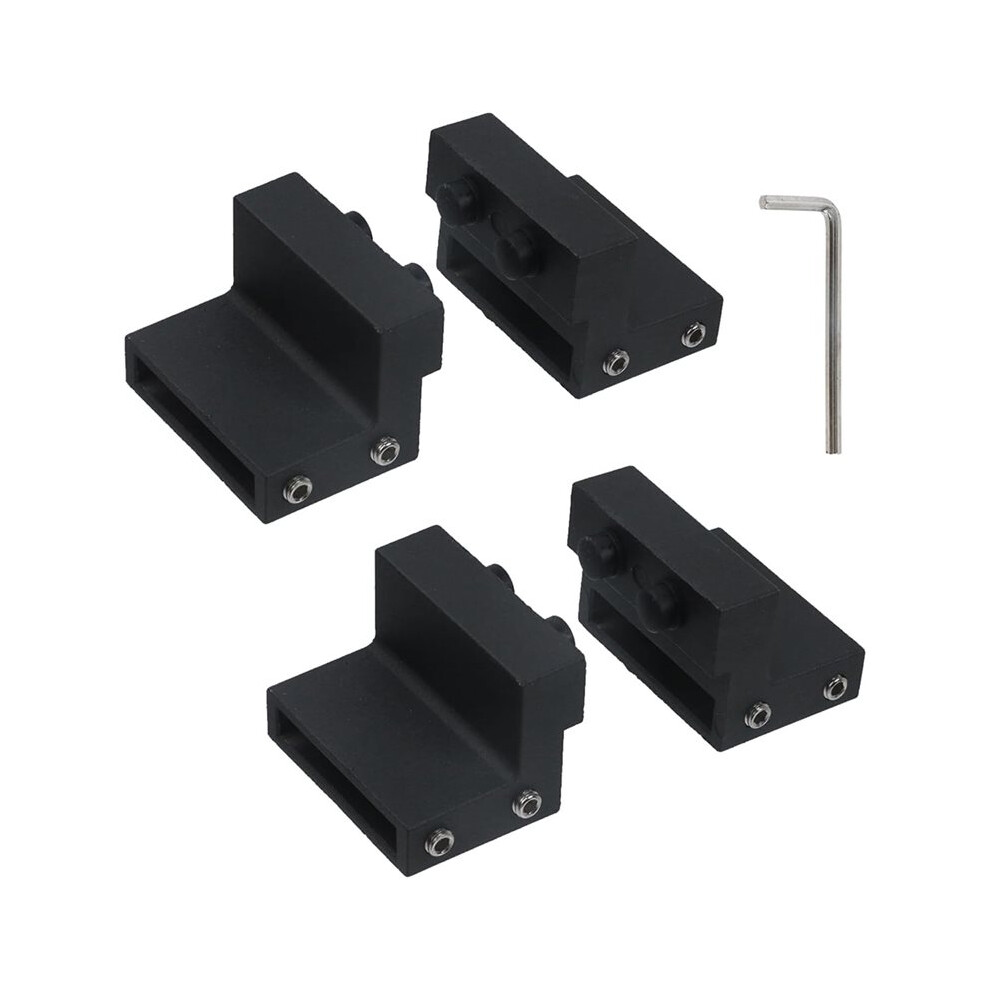 4 Pcs Black Barn Door Roller Stopper Hardware For Sliding Track Doors With Wrench 6031353687635